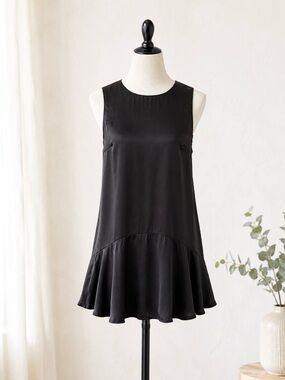41 Hawthorn Black Sleeveless Flounce Hem Dress Tank
